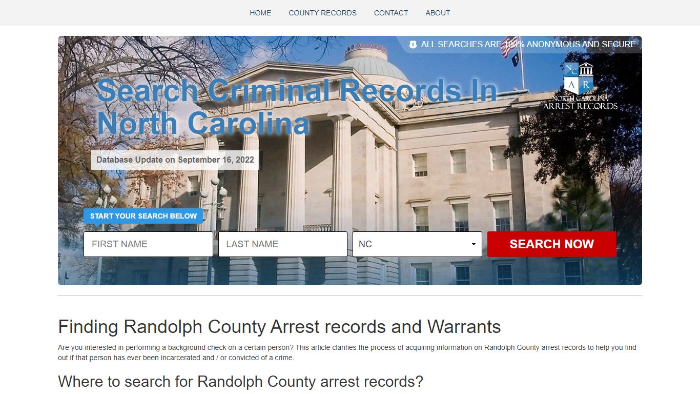 Randolph County Arrest Records and Warrants